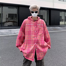 男秋季新款长袖衬衫外套纯棉布连帽衬衫W1378P40，男装衬衫，星座1116-2