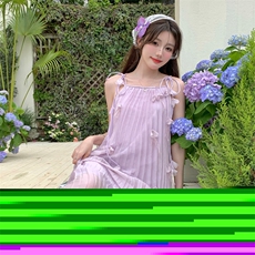 简约宽松显瘦紫色羽毛吊带中长款连衣裙夏2C276-L3466-P110-K150，女装连衣裙，2C276