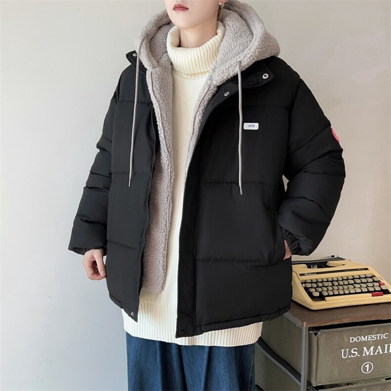 日系oversize假两件连帽棉服男女冬季加厚面包服外套MF311-P92图片