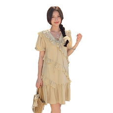 夏季新品设计感甜美荷叶连衣裙2C2851805P120K178，女装连衣裙，2C285