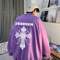抖音品质潮流宽松2026春季新款美式水洗卫衣JK23384特批48-控79，男装卫衣，星座605(原A050)