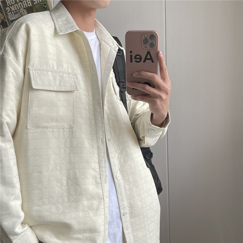 现货2026春季工艺肌理感面料港风中性高街男衬衫C205-TP35，男装衬衫，电商A170