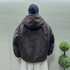 2025新标90白鸭绒短款连帽加厚简约男羽绒服外套图片