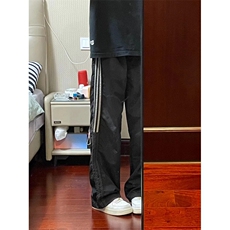 【有货】三条杠条纹织带裤子夏季直筒宽松速干运动裤K22WW-特P40，女装休闲裤，星座1007（原301D）