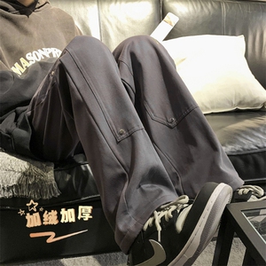 2024冬款全棉加绒加厚工装裤直筒保暖裤子313A-1-NK79-P65 控78图片