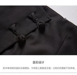 现货，复古盘扣半裙图片