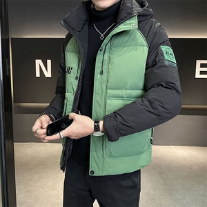 2024新款羽绒服男士冬季拼色连帽外套 B240-YR9818-P185图片