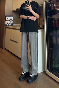 现货 水洗复古宽松直筒牛仔裤男 K5806-P50 控78图片