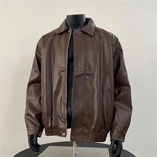 现货皮衣外套男春季复古美式帅痞街机车服pu皮夹克男Y10233-P60，男装夹克，星座1008