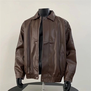 现货 皮衣外套男春季复古美式帅痞街机车服pu皮夹克男Y10233-P60图片