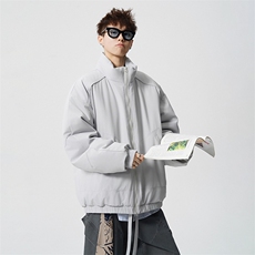 冬季美拉德立领棉服潮流百搭纯色棉衣撞色棉服外套HY8822-P75，男装棉衣，星座610B-1