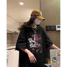 纯棉短袖日系简约复古风格休闲上衣高街潮流个性印花T恤HY792TP25，男装T恤，电商A102B