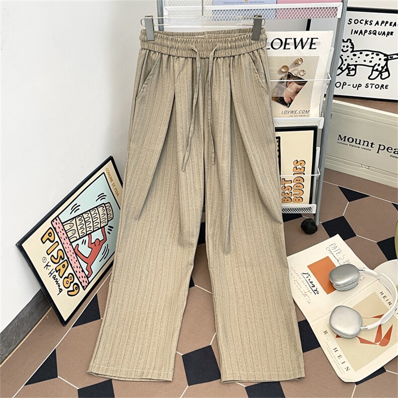 美式复古撞色条纹休闲西裤男士直筒宽松阔腿长裤子K0391-P45，男装西裤，星座308B-2