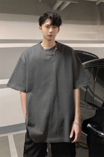 男女同款时尚高街潮流上衣港风复古休闲百搭短袖T桖HY33TP16，男装T恤，电商A102B
