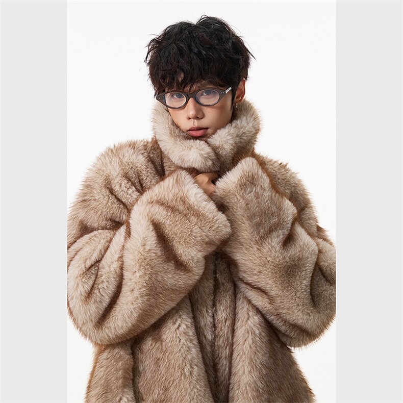 美式复古加厚毛毛外套男冬季双面穿座山雕毛领保暖棉服派克服,男装棉衣,星座903-1