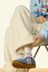 冬季加绒加厚细格肌理直筒阔腿休闲裤卫裤男5D2123-TP3569，男装休闲裤，电商A102