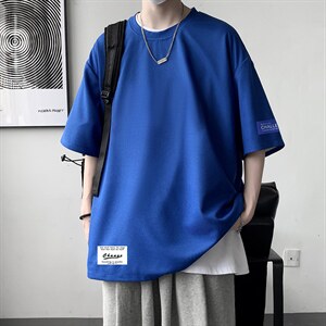 HT73062-P22 华夫格t恤男短袖男大码五分袖 大皂风图片