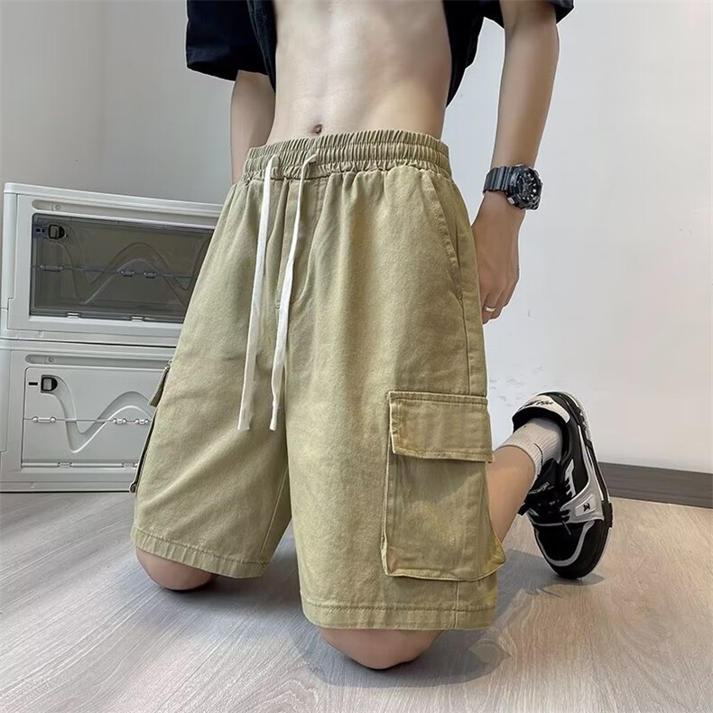 短裤男士夏季新款潮牌宽松直筒设计感休闲裤五分中裤子DK0061-P37图片