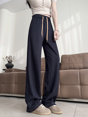 阔腿裤女新款春夏针织牛仔高腰宽松老钱风窄版休闲西装长裤，女装休闲裤，云美莎专业女裤-全店现货