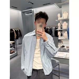 网图慎用松弛感条纹翻领大码短款夹克外套男J5284-特P58控108,衬衣加马甲女搭配什么外套图片