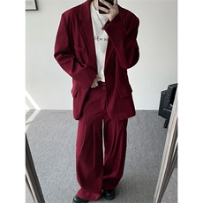 韩版休闲西装套装外套高级痞帅宽松韩版自带垫肩西服外套套装，男装西服，电商B319
