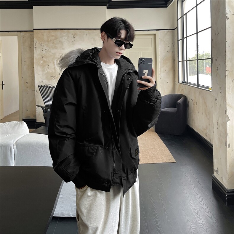 港风连帽可脱卸毛领工装棉衣男大码潮流棉衣男MY77917P138控198，男装棉衣，星座227-7