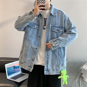 男秋冬新款牛仔夹克外套卡通印花JK004P70图片