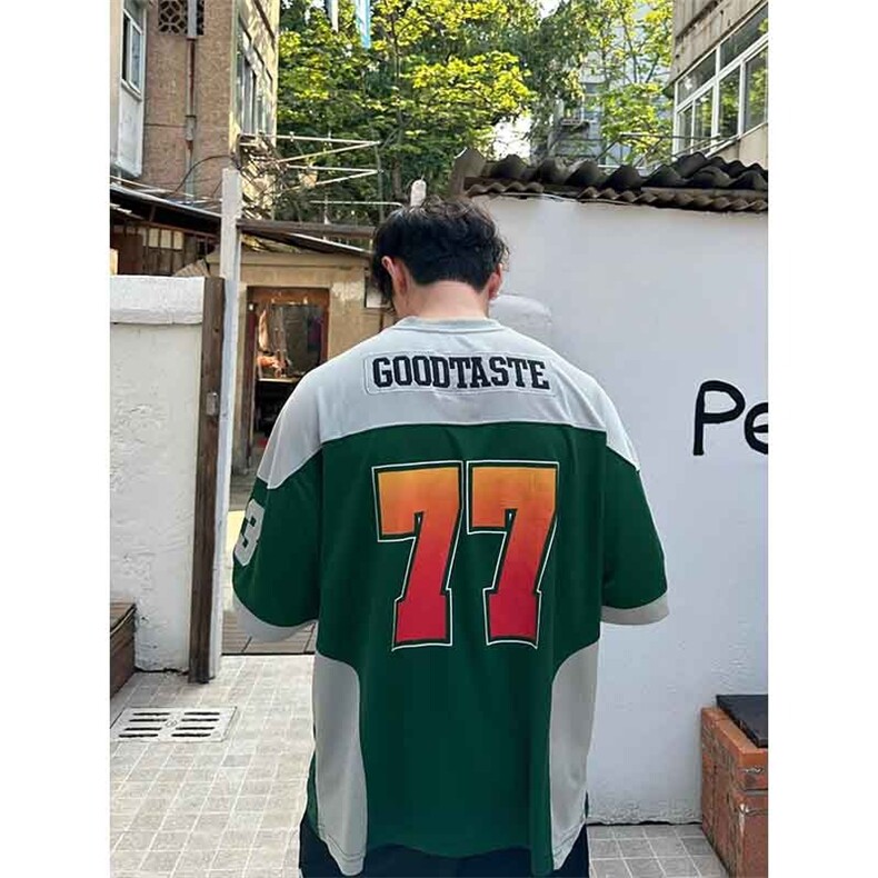 美式户外运动复古运动时尚透气短袖t恤球衣宽松潮牌TA87-P45,男装T恤,星座208-5