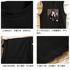 BX25122-P20港风运动汗背心男大码汗衫男无袖T恤男砖墙挂拍，男装T恤，电商A040A