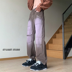 B221美式ins高街暗黑小众个性多口袋休闲裤子LK23043-P65控88，男装休闲裤，电商B221