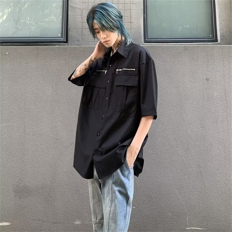 夏季新款衬衫潮流慵懒男方领衬衫G13P35,男装衬衫,星座1116-2