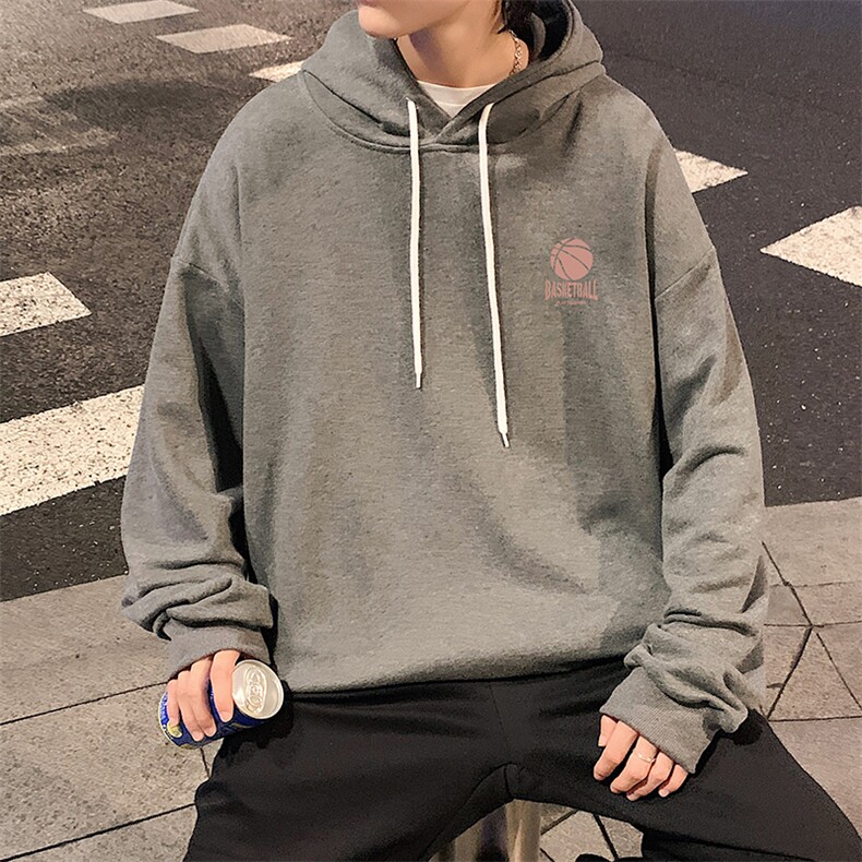 WY2237-P35纯棉连帽卫衣男大码运动帽衫宽松薄外套男,男装卫衣,电商A040