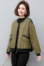 夹棉短外套女2022新款冬季加厚棒球服秋冬款妈妈夹克服，女装棉衣/棉服，忆绮罗