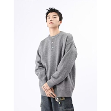 美式亨利领毛衣男毛衣美式复古休闲慵懒风针织衫男毛衣MY519-P54，男装针织衫/毛衣，星座208-5