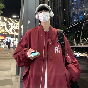 24新款港风夜景字母印花棒球领夹克A247-TPF6360 P60控88图片
