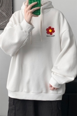 WY2257-P35加绒款-P40纯棉连帽卫衣男大码运动帽衫宽松薄外套男，男装卫衣，电商A040