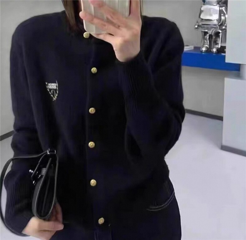 2025春季35%山羊绒女圆领开衫刺绣针织衫毛衣外套,女装羊绒衫,艾驰羊绒