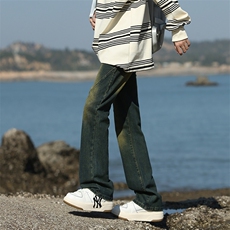 美式ins高街hiphop微喇重工艺水洗复古蓝牛仔裤货号K2322-1P60，男装牛仔裤，电商A063