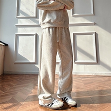 K10033-P35潮牌卫裤男2025新款百搭褶皱宽松直筒休闲长裤，男装休闲裤，电商A178