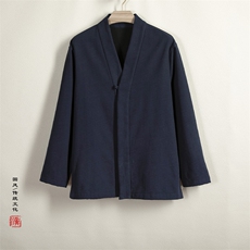 2025秋冬新款风男装改良汉服加绒衬衫C012P85，男装衬衫，钱塘802