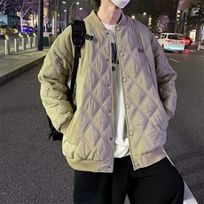 BOYUE帛跃冬季cityboy绣标菱形格棉服青少年男潮棒球棉衣m75p68，男装棉衣，电商D315