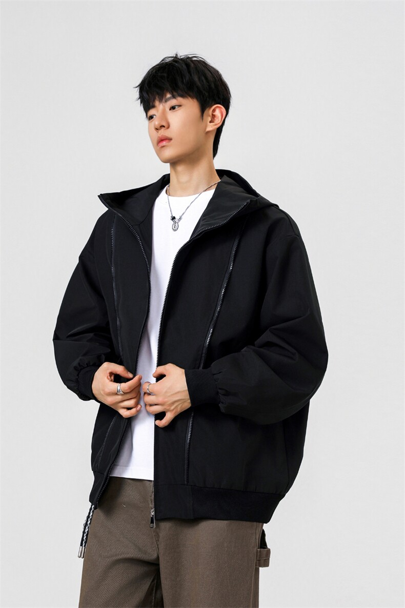 可二开拉链装饰解构大码M-5XL夹克男聚酯纤维JK78092P69控108,男装夹克,星座227-7