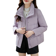 2022冬季新款羽绒服短款90%白鸭绒立领加厚休闲款，女装羽绒服，蝶眷