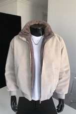 -双色貂毛座山雕PU皮棉衣老钱风加厚冬季外套男装S534-特P98，男装棉衣，电商A233-1
