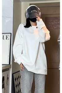潮流麂皮绒圆领加厚卫衣大码宽松休闲内搭W4612-P28【特价】图片