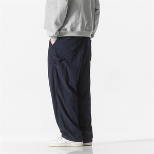 日系复古灯芯绒裤子男宽松阔腿休闲oversize多口袋工装裤D531/P65图片
