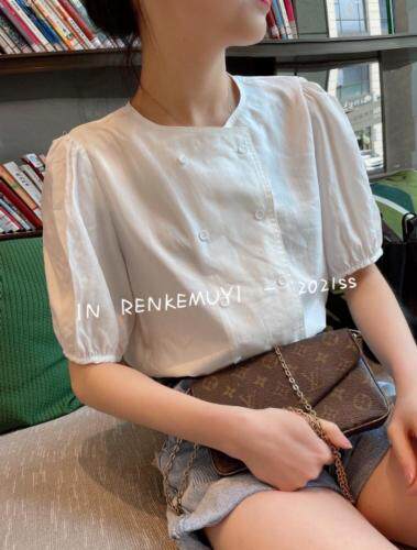 现货夏季双排口小衫爆，女装，人可·木易