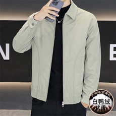男潮牌短款羽绒服2025新款痞帅翻领夹克外套，男装夹克，星座914