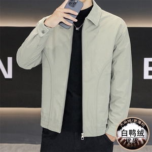 男潮牌短款羽绒服2025新款痞帅翻领夹克外套图片