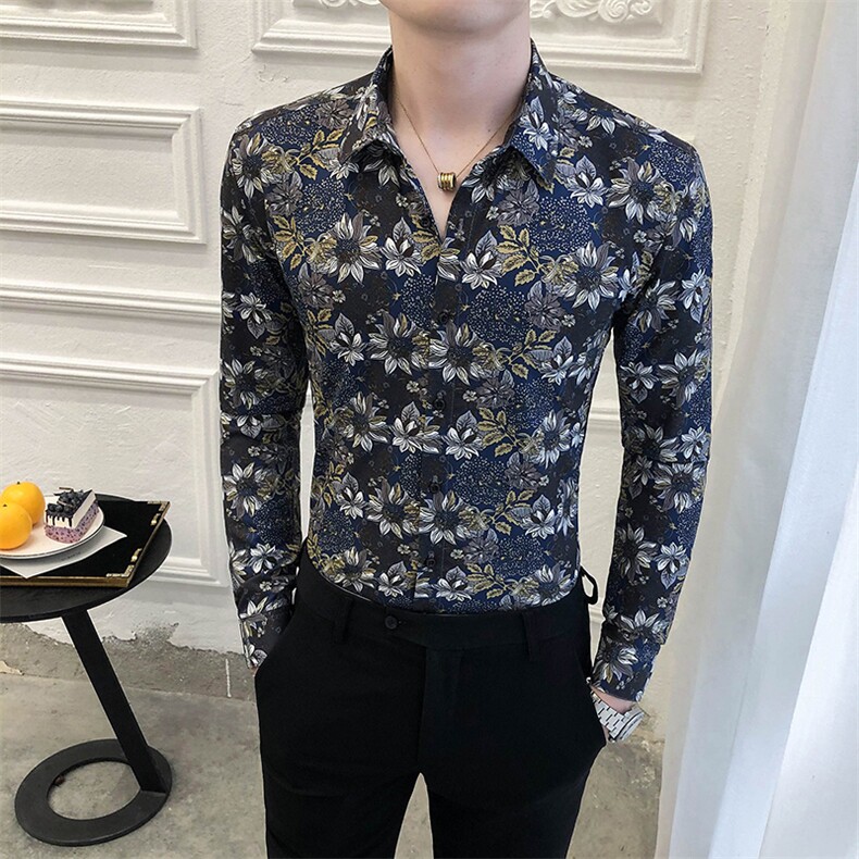 312A-5-281-P55长袖高级感秋季休闲英伦发型师韩版纯色男士衬衣,男装衬衫,星座312A-5